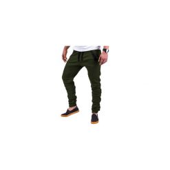 Joggery męskie: SPODNIE MĘSKIE JOGGERY P389 – ZIELONE