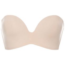 Biustonosz bardotka Wonderbra WB00032D. Brązowe biustonosze Wonderbra, bez wzorów. Za 199,00 zł.