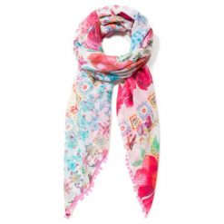 Desigual Damski Szal Foul Geisha, Wielobarwny. Szare szaliki damskie marki Desigual. W wyprzedaży za 105,00 zł.