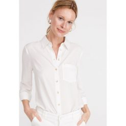 Gladka koszula z wiskozy - Biały. Białe koszule damskie Reserved, bez wzorów, z wiskozy, bez kołnierzyka, bez rękawów. Za 79,99 zł.