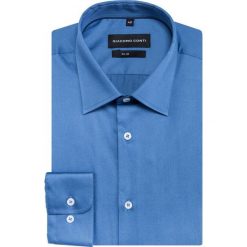 Koszula SIMONE KDNS000165. Niebieskie koszule męskie Giacomo Conti, m, bez wzorów, z bawełny, eleganckie, z klasycznym kołnierzykiem, z długim rękawem. Za 169,00 zł.