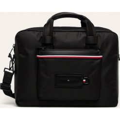 Tommy Hilfiger - Torba. Czarne torby męskie skórzane TOMMY HILFIGER, w paski, z poliesteru. W wyprzedaży za 479,90 zł.