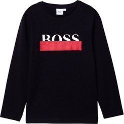 Boss - Longsleeve dziecięcy 116-152 cm. Niebieskie t-shirty chłopięce Boss, z nadrukiem, z bawełny, z długim rękawem. Za 219,90 zł.