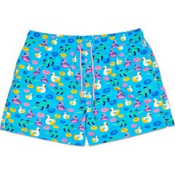 Happy Socks - Kąpielówki. Niebieskie kąpielówki męskie marki Happy Socks, s, bez wzorów, z poliesteru. Za 199,90 zł.
