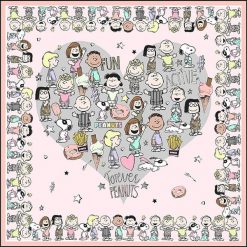 Chusty damskie: Chusta „Peanuts” w kolorze jasnoróżowym – 90 x 90 cm