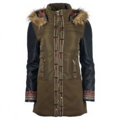 Desigual Płaszcz Damski Porto 38 Khaki. Brązowe płaszcze damskie marki Desigual. W wyprzedaży za 730,00 zł.