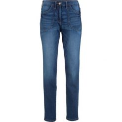 Dżinsy ze stretchem z wysoką talią bonprix niebieski "stone”. Niebieskie jeansy damskie bonprix, z jeansu. Za 109,99 zł.