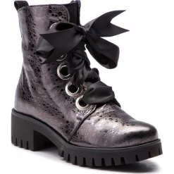 Trapery MACIEJKA - 03123-21/00-3 Czarny/Ferro. Szare buty zimowe damskie Maciejka, ze skóry. Za 319,00 zł.