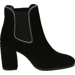 Botki - YANA1802 BLAC. Czarne botki damskie skórzane marki Venezia, na obcasie. Za 249,00 zł.