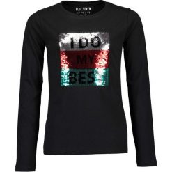 Blue Seven - Longsleeve dziecięcy 551614.X. Białe bluzki dziewczęce Blue Seven, z aplikacjami, z bawełny, z okrągłym kołnierzem, z długim rękawem, długie, bez kaptura. W wyprzedaży za 49,90 zł.