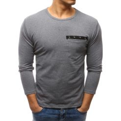 T-shirty męskie: Longsleeve męski gładki antracytowy (lx0445)