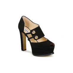 Czółenka Moschino MA1608. Czarne czółenka damskie marki MOSCHINO, bez wzorów, bez obcasa. Za 2455,20 zł.