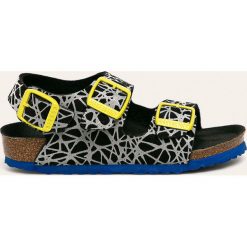 Birkenstock - Sandały dziecięce Milano. Czarne sandały chłopięce Birkenstock, ze skóry, bez zapięcia. W wyprzedaży za 179,90 zł.