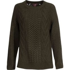 Sweter w kolorze khaki. Brązowe swetry damskie Coline, xl, bez wzorów, z dzianiny, bez rękawów, bez kaptura. W wyprzedaży za 89,95 zł.