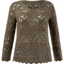 Swetry klasyczne damskie: Sweter w kolorze khaki