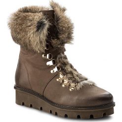 Botki LASOCKI - 7419-01 Beżowy Ciemny. Brązowe botki damskie na obcasie marki Lasocki, z materiału. Za 299,99 zł.