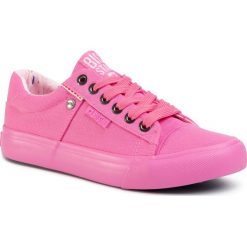 Tenisówki BIG STAR - AA274509 Pink. Różowe półbuty damskie BIG STAR, bez wzorów, z materiału, bez zapięcia. W wyprzedaży za 99,00 zł.