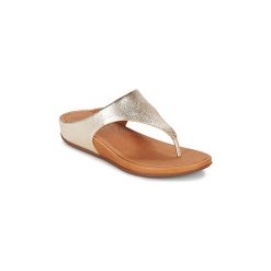 Japonki FitFlop BANDA. Żółte klapki damskie FitFlop, bez wzorów, bez obcasa. W wyprzedaży za 384,30 zł.