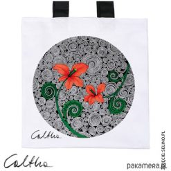 Shopper bag damskie: Czerwone kwiaty – torba premium (kolory)