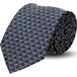 Krawaty męskie: krawat platinum granatowy classic 241