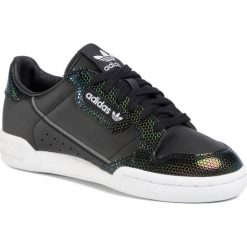 Buty adidas - Continental 80 W FV3081 Cblack/Ftwwht/Mysrub. Czarne półbuty damskie Adidas, bez wzorów, ze skóry, bez obcasa, na płaskiej podeszwie, bez zapięcia. Za 449,00 zł.
