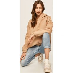 Answear - Bluza. Brązowe bluzy damskie ANSWEAR, s, bez wzorów, z bawełny, bez rękawów, z kapturem. Za 159,90 zł.