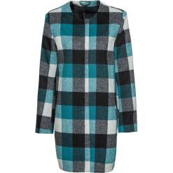 Płaszcz wełniany, luźniejszy fason bonprix czarno-niebieskozielony melanż. Czarne płaszcze damskie pastelowe bonprix, melanż, z wełny. Za 219,99 zł.