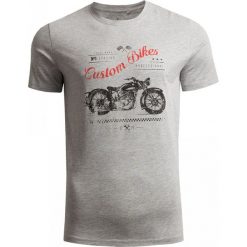 T-shirt męski TSM611 - chłodny jasny szary melanż - Outhorn. Szare koszulki męskie Outhorn, m, bez wzorów, bez kołnierzyka, bez rękawów. W wyprzedaży za 29,99 zł.