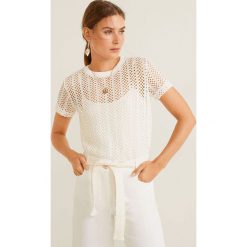 Mango - T-shirt Calar. T-shirty damskie Mango, s, bez wzorów, z bawełny, z okrągłym kołnierzem. W wyprzedaży za 59,90 zł.
