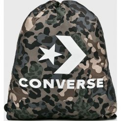 Converse - Plecak. Szare plecaki damskie Converse, z nadrukiem, z nylonu. W wyprzedaży za 54,90 zł.
