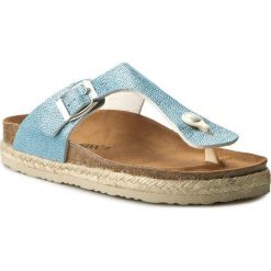 Japonki DR. BRINKMANN - 701051 Aqua 5. Niebieskie klapki damskie marki Dr. Brinkmann, bez wzorów, ze skóry ekologicznej, bez obcasa. Za 149,00 zł.