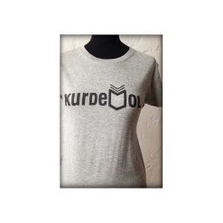 "Kurdemol" - moda na czytanie. Szare t-shirty damskie marki Kurdemol, s, bez wzorów, z dresówki, bez kołnierzyka. Za 69,00 zł.