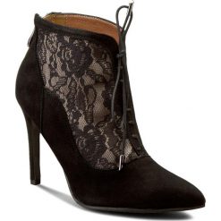 Buty zimowe damskie: Botki SOLO FEMME - 14137-55-020/A60-13-00 Czarny/Koronka Czarno-Beż