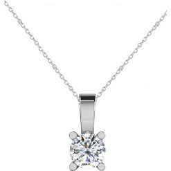 Naszyjniki damskie: Srebrny naszyjnik z diamentem – dł. 40 cm