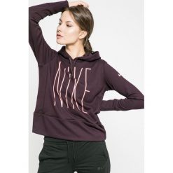 Nike - Bluza. Czarne bluzy sportowe damskie marki Nike, l, z nadrukiem, z dzianiny, z kapturem. W wyprzedaży za 139,90 zł.