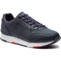 Sneakersy TOMMY HILFIGER - Corporate Leather Runner FM0FM02057 Midnight 403. Niebieskie sneakersy męskie marki TOMMY HILFIGER, bez zapięcia. Za 449,00 zł.
