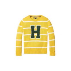 Swetry Dziecko Tommy Hilfiger KB0KB04252 ESSENTIAL RUGBY. Żółte swetry chłopięce TOMMY HILFIGER, bez wzorów, bez kołnierzyka. Za 276,81 zł.