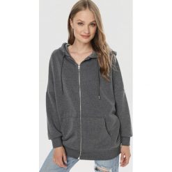 Ciemnoszara Bluza Poreidia. Szare bluzy damskie Born2be, xl, bez wzorów, bez rękawów, bez kaptura. W wyprzedaży za 79,99 zł.