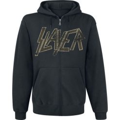 Bluzy męskie: Slayer Burning Cross Skull Bluza z kapturem rozpinana czarny