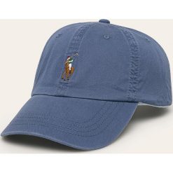 Polo Ralph Lauren - Czapka. Niebieskie czapki męskie Polo Ralph Lauren, bez wzorów, z bawełny. W wyprzedaży za 179,90 zł.