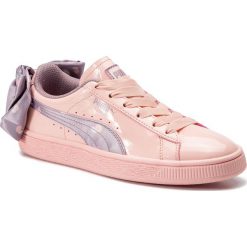 Sneakersy PUMA - Basket Bow Dots Jr 368980 02 Peach Bud-Elderberry. Różowe półbuty damskie Puma, ze skóry ekologicznej. Za 289,99 zł.