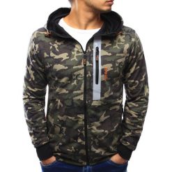 Bluzy męskie: Bluza męska rozpinana woodland camo (bx3078)