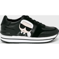 Karl Lagerfeld - Buty. Czarne buty sportowe damskie KARL LAGERFELD, bez wzorów, ze skóry, sportowe. Za 839,90 zł.