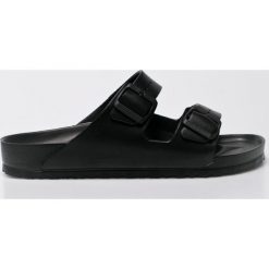Birkenstock - Klapki. Czarne kapcie męskie Birkenstock, z materiału, bez zapięcia. Za 179,90 zł.