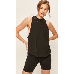Adidas Performance - Top. Czarne topy damskie adidas Performance, s, z nadrukiem, z bawełny, z okrągłym kołnierzem. Za 129,90 zł.