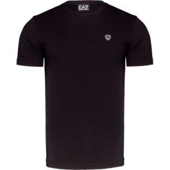 T-shirt EA7 EMPORIO ARMANI. Czarne t-shirty męskie EA7 Emporio Armani, z aplikacjami, z bawełny, z okrągłym kołnierzem. W wyprzedaży za 204,00 zł.
