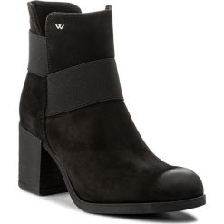 Botki WOJAS - 7589-21 Czarny. Czarne buty zimowe damskie Wojas, z materiału, na obcasie. W wyprzedaży za 259,00 zł.