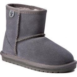 Buty EMU AUSTRALIA - Wallaby Mini K10103 Charcoal/Anthracite. Szare kozaki dziewczęce EMU Australia, bez wzorów, z wełny, bez obcasa. Za 259,00 zł.