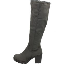 Szare kozaki, buty damskie SABATINA DM18-212. Szare kozaki damskie Sabatina, na wysokim obcasie, na obcasie, bez zapięcia. W wyprzedaży za 139,00 zł.