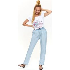 LUŹNE SPODNIE DAMSKIE. Niebieskie spodnie damskie Top Secret, s, z jeansu. W wyprzedaży za 44,99 zł.